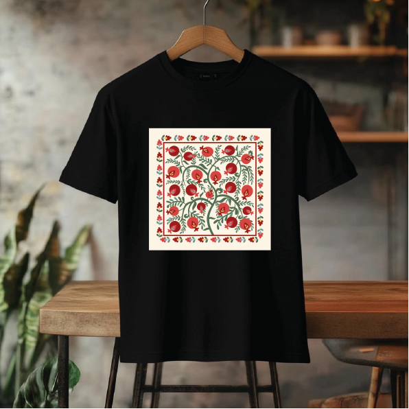 تیشرت باکسی coco طرح باغ انار