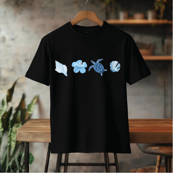 تیشرت باکسی coco تم دریایی ساحلی