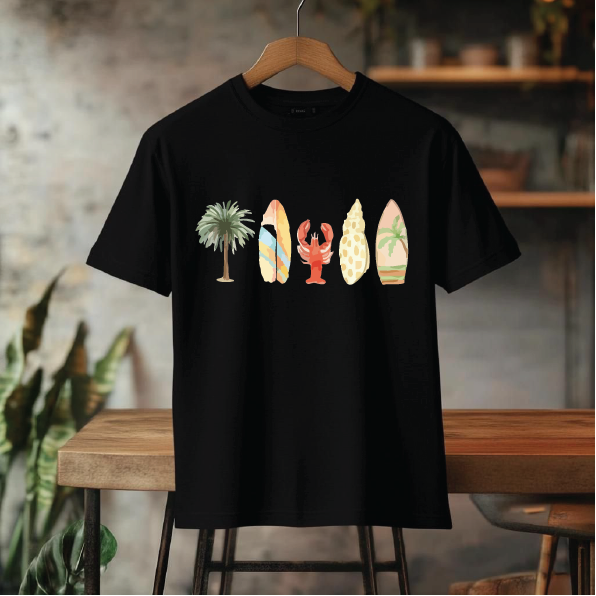 تیشرت باکسی coco تم دریایی ساحلی